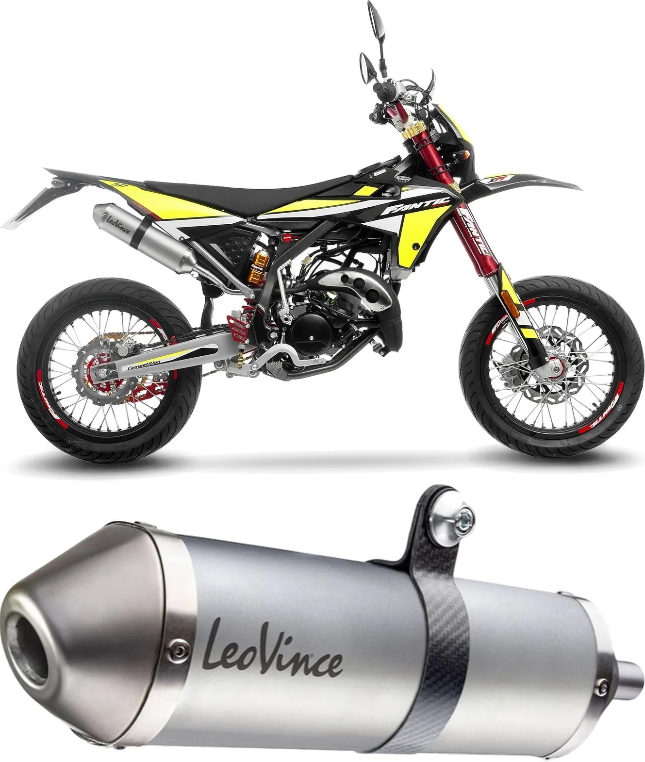 Système D'Échappement Homologué Au Niveau Sonore X-Fight Acier Embout Acier - Leovince Compatible Avec Fantic Motor Xe 50 Competition (2021-2024)
