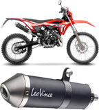Système D'Échappement Homologué Au Niveau Sonore X-Fight Acier Noir Embout Acier - Leovince Compatible Avec Beta Rr 50 Motard - Sport (2023-2024)