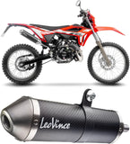 Système D'Échappement Homologué Au Niveau Sonore X-Fight Carbon Fiber Embout Acier - Leovince Compatible Avec Beta Rr 50 Enduro - Sport (2023-2024)