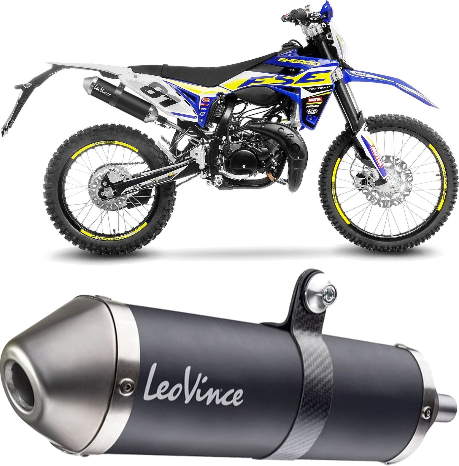 Exhaust Tip With Noise Certification X-Fight Steel Black Stainless Steel End Cap - Leovince Compatible With Sherco 50 Sm-R (2021-2024)