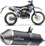 Système D'Échappement Homologué Au Niveau Sonore X-Fight Acier Noir Embout Acier - Leovince Compatible Avec Sherco 50 Se-Rs (2021-2024)