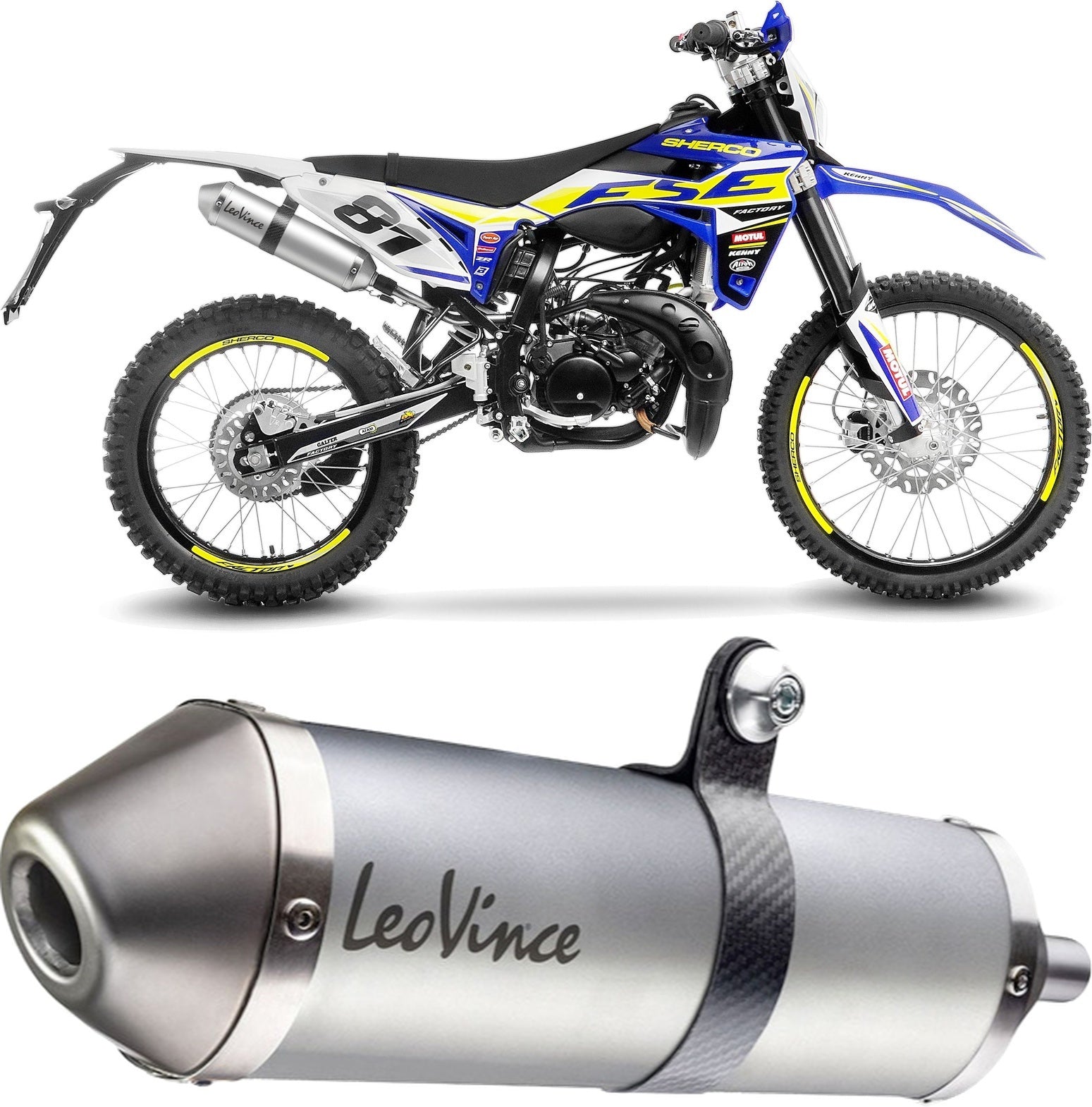 Exhaust Tip With Noise Certification X-Fight Stainless Steel Stainless Steel End Cap - Leovince Compatible With Sherco 50 Se-Rs (2021-2024)