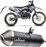 Exhaust Tip With Noise Certification X-Fight Carbon Fiber Stainless Steel End Cap - Leovince Compatible With Sherco 50 Sm-Rs (2021-2024)
