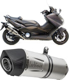 Système D'Échappement Complet Avec Catalyseur Et Homologation Acoustique Lv One Evo Acier Embout Carbon Fiber - Leovince Compatible Avec Yamaha Xp 530 T-Max (2012-2016)