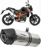 Système D'Échappement Homologué Au Niveau Sonore Lv One Evo Acier Embout Carbon Fiber - Leovince Compatible Avec Ktm 690 Duke - R (2012-2015)