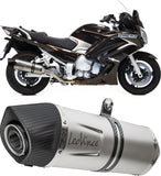 Double Sortie D'Échappement Homologuée Au Niveau Sonore Lv One Evo Acier Embout Carbon Fiber - Leovince Compatible Avec Yamaha Fjr 1300 A - As (2001-2015)