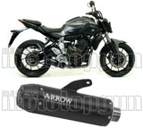 Système D'Échappement Homologué Au Niveau Sonore Jet-Race Acier Noir Carbon - Arrow Special Parts Compatible Avec Yamaha Tracer 7 (2021-2024)