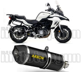 Système D'Échappement Homologué Au Niveau Sonore Race-Tech Aluminium Noir Carbon - Arrow Special Parts Compatible Avec Benelli Trk 502 (2017-2020)