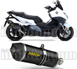 Système D'Échappement Homologué Au Niveau Sonore Race-Tech Aluminium Noir Carbon - Arrow Special Parts Compatible Avec Bmw C 650 Sport (2016-2020)