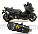Système D'Échappement Homologué Au Niveau Sonore Race-Tech Aluminium Noir Carbon - Arrow Special Parts Compatible Avec Yamaha Xp 530 T-Max (2012-2016)