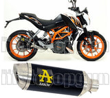Système D'Échappement Homologué Au Niveau Sonore Thunder Aluminium Noir Acier - Arrow Special Parts Compatible Avec Ktm Rc 390 (2015-2016)