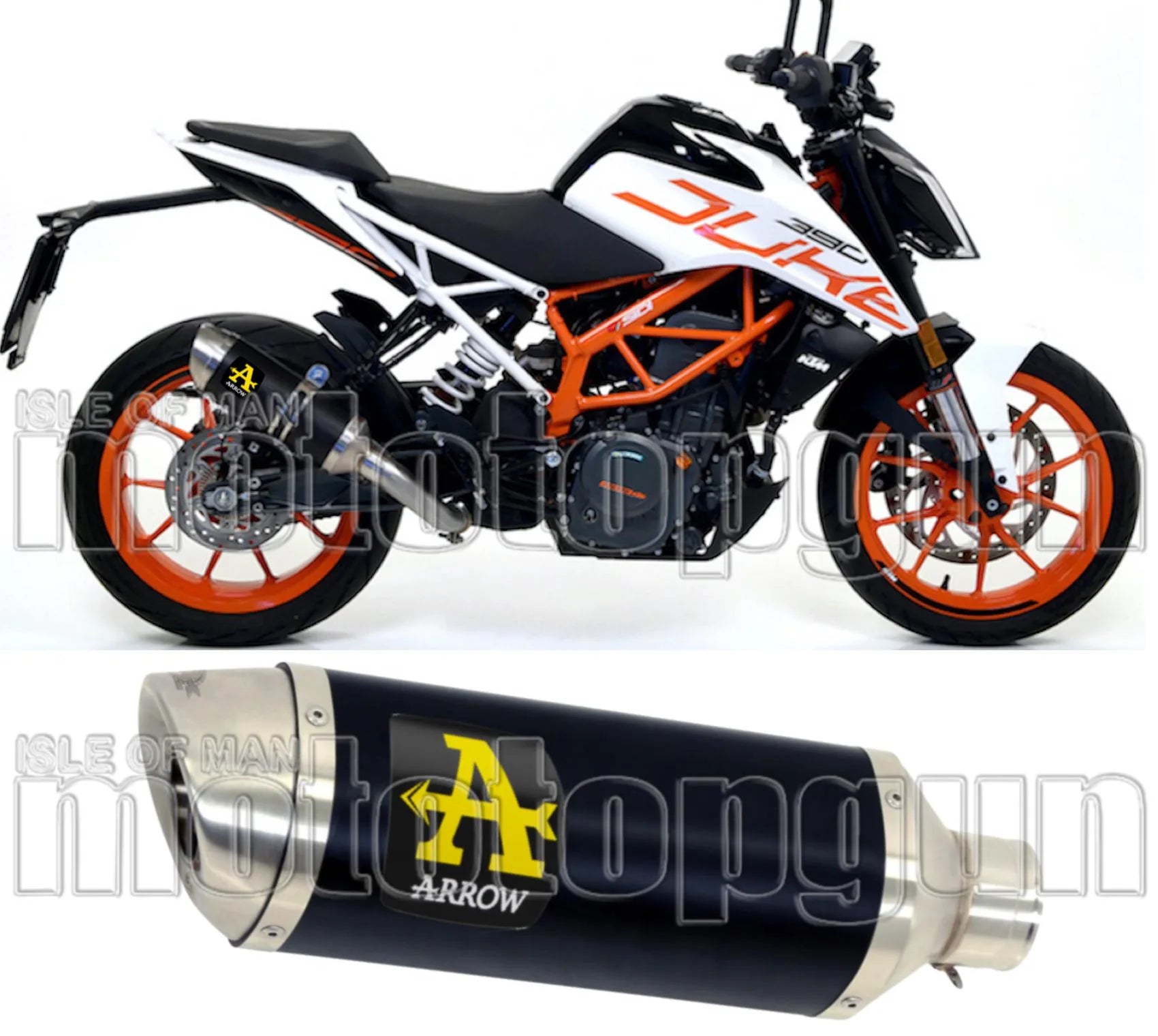 Système D'Échappement Homologué Au Niveau Sonore Thunder Aluminium Noir Acier - Arrow Special Parts Compatible Avec Ktm Rc 125 (2017-2020)