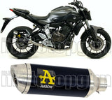 Système D'Échappement Homologué Au Niveau Sonore Thunder Aluminium Noir Acier - Arrow Special Parts Compatible Avec Yamaha Mt-07 (2014-2020)