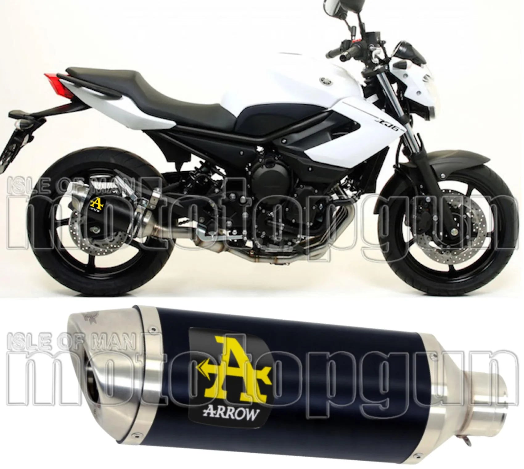 Système D'Échappement Homologué Au Niveau Sonore Thunder Aluminium Noir Acier - Arrow Special Parts Compatible Avec Yamaha Xj6 Diversion (2009-2015)