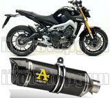 Système D'Échappement Homologué Au Niveau Sonore Thunder Carbon Carbon - Arrow Special Parts Compatible Avec Yamaha Mt-09 Tracer (2015-2020)
