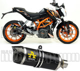 Système D'Échappement Homologué Au Niveau Sonore Thunder Aluminium Noir Carbon - Arrow Special Parts Compatible Avec Ktm 390 Duke (2013-2016)