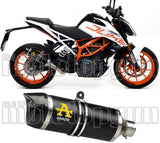 Système D'Échappement Homologué Au Niveau Sonore Thunder Aluminium Noir Carbon - Arrow Special Parts Compatible Avec Ktm Rc 125 (2017-2020)