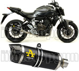 Système D'Échappement Homologué Au Niveau Sonore Thunder Aluminium Noir Carbon - Arrow Special Parts Compatible Avec Yamaha Tracer 7 (2021-2024)