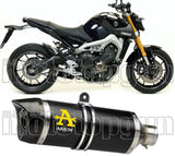 Système D'Échappement Homologué Au Niveau Sonore Thunder Aluminium Noir Carbon - Arrow Special Parts Compatible Avec Yamaha Mt-09 Tracer (2015-2020)