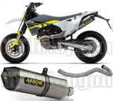 Complete Catalytic Exhaust System With Sound Certification Race-Tech Titanium Carbon - Arrow Special Parts Compatible With Husqvarna 701 Enduro (2021-2024)