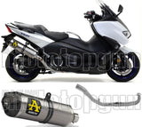 Système D'Échappement Complet Avec Catalyseur Et Homologation Acoustique Race-Tech Titanium Carbon - Arrow Special Parts Compatible Avec Yamaha Xp 530 T-Max (2017-2019)