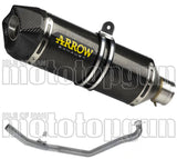 Système D'Échappement Complet Avec Catalyseur Et Homologation Acoustique Race-Tech Carbon Carbon - Arrow Special Parts Compatible Avec Kawasaki Z 650 (2017-2020)