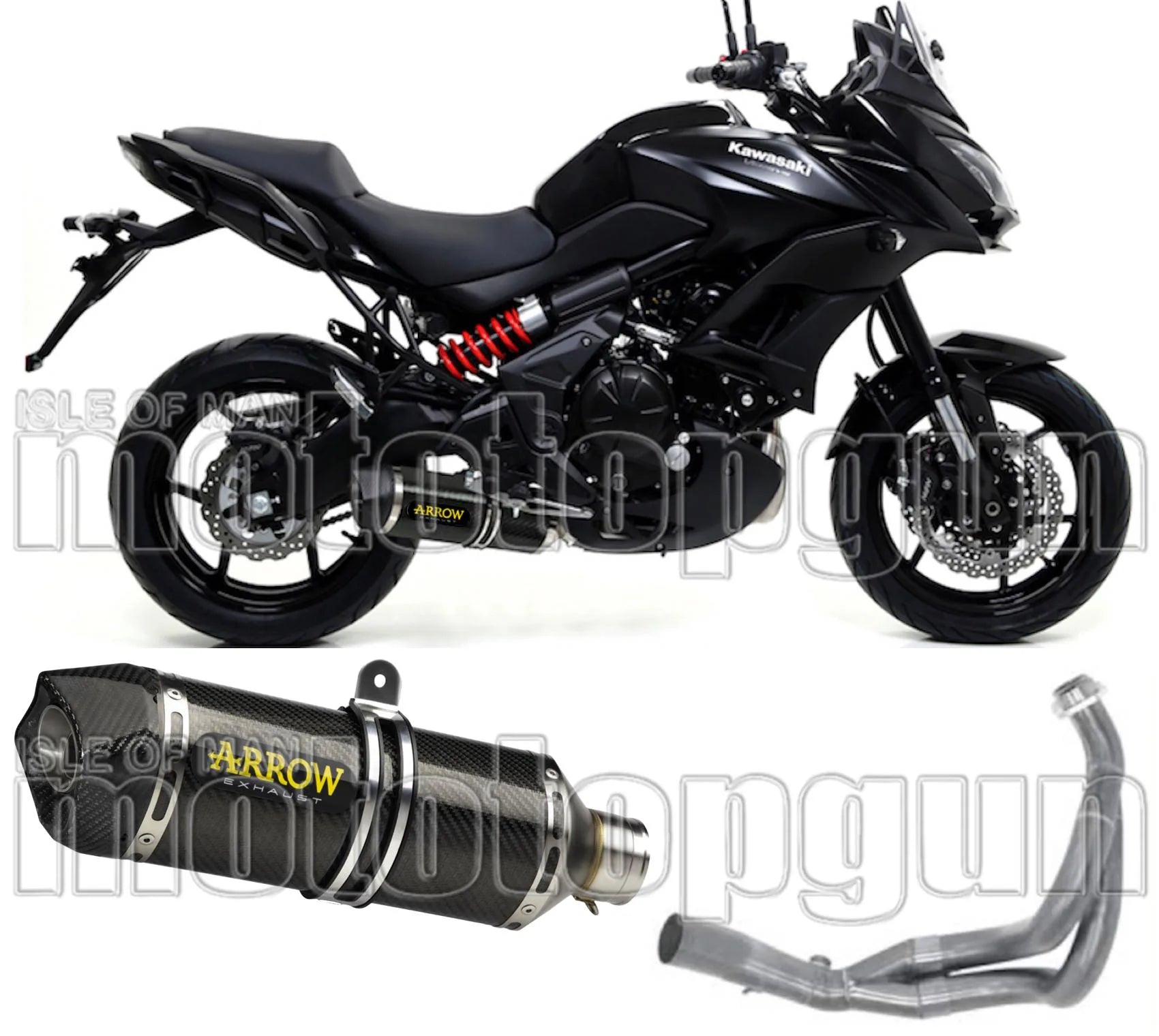 Système D'Échappement Complet Avec Catalyseur Et Homologation Acoustique Race-Tech Carbon Carbon - Arrow Special Parts Compatible Avec Kawasaki Versys 650 (2017-2022)