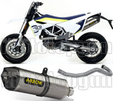 Système D'Échappement Complet Avec Catalyseur Et Homologation Acoustique Race-Tech Aluminium Carbon - Arrow Special Parts Compatible Avec Husqvarna 701 Enduro (2017-2020)