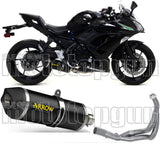 Système D'Échappement Complet Avec Catalyseur Et Homologation Acoustique Race-Tech Aluminium Noir Carbon - Arrow Special Parts Compatible Avec Kawasaki Ninja 650 (2017-2020)