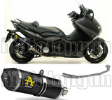 Système D'Échappement Complet Avec Catalyseur Et Homologation Acoustique Race-Tech Aluminium Noir Carbon - Arrow Special Parts Compatible Avec Yamaha Xp 530 T-Max (2012-2016)