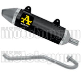 Complete Catalytic Exhaust System With Sound Certification Thunder Black Aluminium Stainless Steel - Arrow Special Parts Compatible With Malaguti Xtm 125 4T (2019-2020)