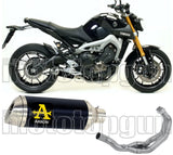 Système D'Échappement Complet Avec Catalyseur Et Homologation Acoustique Thunder Aluminium Noir Acier - Arrow Special Parts Compatible Avec Yamaha Mt-09 (2013-2020)