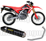 Système D'Échappement Complet Avec Catalyseur Et Homologation Acoustique Thunder Aluminium Noir Carbon - Arrow Special Parts Compatible Avec Honda Crf 300 L (2021-2024)