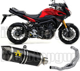 Complete Catalytic Exhaust System With Sound Certification Thunder Black Aluminium Carbon - Arrow Special Parts Compatible With Yamaha Tracer 900 Gt (2018-2020)