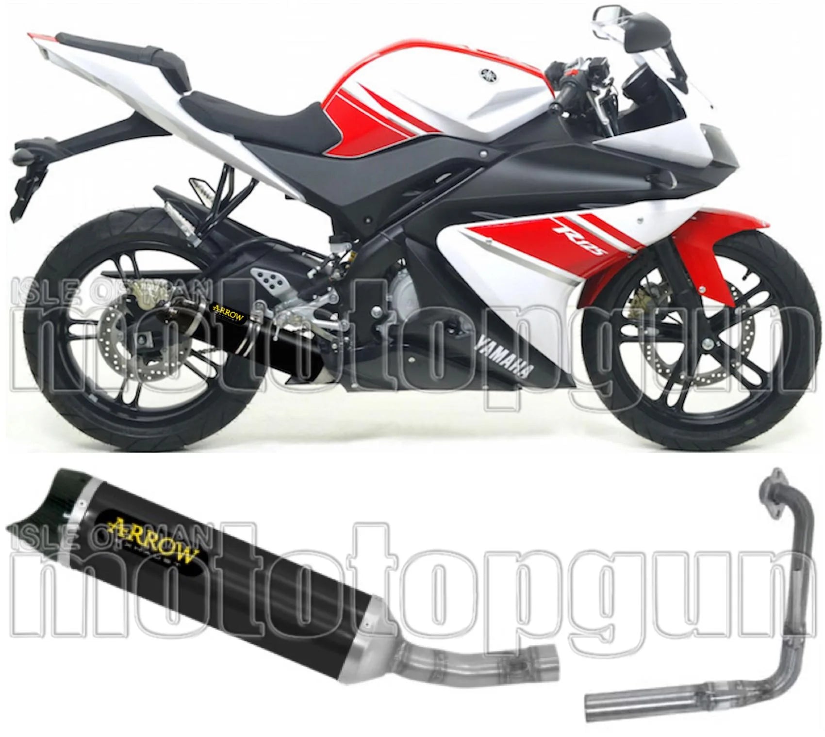 Système D'Échappement Complet Avec Catalyseur Et Homologation Acoustique Thunder Aluminium Noir Carbon - Arrow Special Parts Compatible Avec Yamaha Yzf-R 125 (2008-2013)
