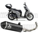Système D'Échappement Complet Avec Catalyseur Et Homologation Acoustique Urban Aluminium Noir Acier Noir - Arrow Special Parts Compatible Avec Honda Sh 150 I (2017-2019)