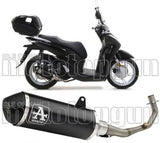 Système D'Échappement Complet Avec Catalyseur Et Homologation Acoustique Urban Aluminium Noir Acier Noir - Arrow Special Parts Compatible Avec Honda Sh 125 I (2020-2023)