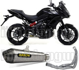 Système D'Échappement Complet Avec Catalyseur Et Homologation Acoustique X-Kone Nichrom Carbon - Arrow Special Parts Compatible Avec Kawasaki Versys 650 (2017-2022)