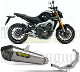 Complete Catalytic Exhaust System With Sound Certification X-Kone Nichrom Carbon - Arrow Special Parts Compatible With Yamaha Mt-09 (2013-2020)