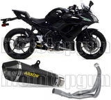 Système D'Échappement Complet Avec Catalyseur Et Homologation Acoustique X-Kone Nichrom Noir Carbon - Arrow Special Parts Compatible Avec Kawasaki Ninja 650 (2017-2020)