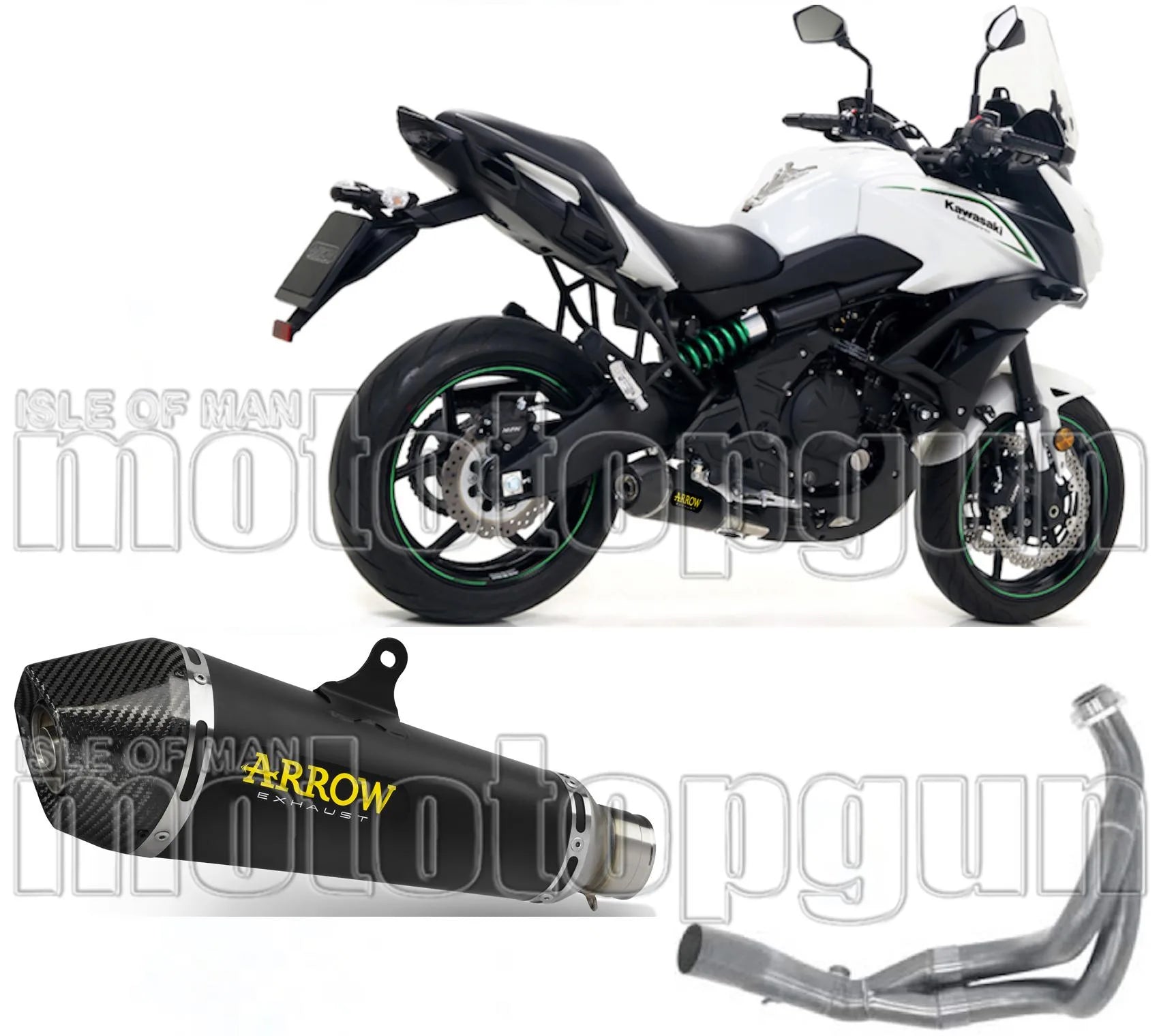 Système D'Échappement Complet Avec Catalyseur Et Homologation Acoustique X-Kone Nichrom Noir Carbon - Arrow Special Parts Compatible Avec Kawasaki Versys 650 (2017-2022)