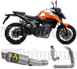 Système D'Échappement Complet Sans Catalyseur Et Homologué Au Niveau Sonore Gp2 Gp-2 Titanium Acier - Arrow Special Parts Compatible Avec Ktm 790 Duke (2023)