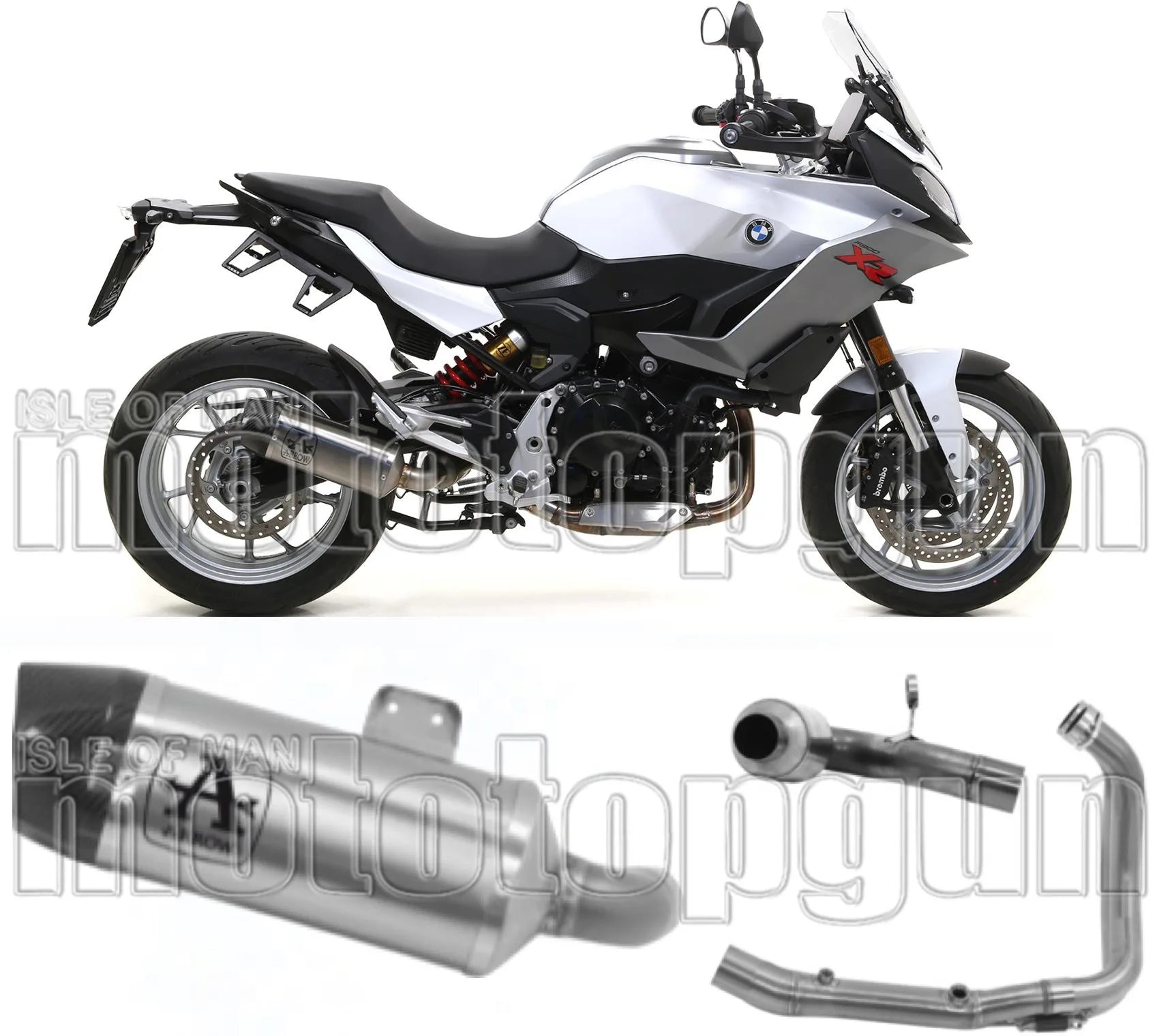 Système D'Échappement Complet Sans Catalyseur Et Homologué Au Niveau Sonore Indy-Race Titanium Carbon - Arrow Special Parts Compatible Avec Bmw F 900 Xr (2020-2024)
