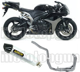 Système D'Échappement Complet Sans Catalyseur Et Homologué Au Niveau Sonore Indy-Race Aluminium Carbon - Arrow Special Parts Compatible Avec Honda Cbr 600 Rr (2007-2008)