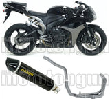 Système D'Échappement Complet Sans Catalyseur Et Homologué Au Niveau Sonore Indy-Race Aluminium Noir Carbon - Arrow Special Parts Compatible Avec Honda Cbr 600 Rr (2007-2008)