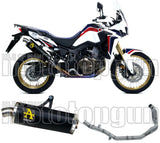 Complete Non-Catalytic Exhaust System With Sound Certification Maxi Race-Tech Black Aluminium Stainless Steel - Arrow Special Parts Compatible With Honda Crf 1100 L Africa Twin (2020-2023)