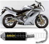 Système D'Échappement Complet Sans Catalyseur Et Homologué Au Niveau Sonore Maxi Race-Tech Aluminium Noir Acier - Arrow Special Parts Compatible Avec Kawasaki Er-6 N (2005-2011)