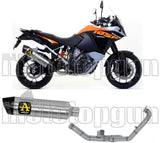 Système D'Échappement Complet Sans Catalyseur Et Homologué Au Niveau Sonore Maxi Race-Tech Titanium Carbon - Arrow Special Parts Compatible Avec Ktm 1090 Adventure (2017-2020)