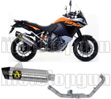 Système D'Échappement Complet Sans Catalyseur Et Homologué Au Niveau Sonore Maxi Race-Tech Aluminium Carbon - Arrow Special Parts Compatible Avec Ktm 1050 Adventure (2015-2016)