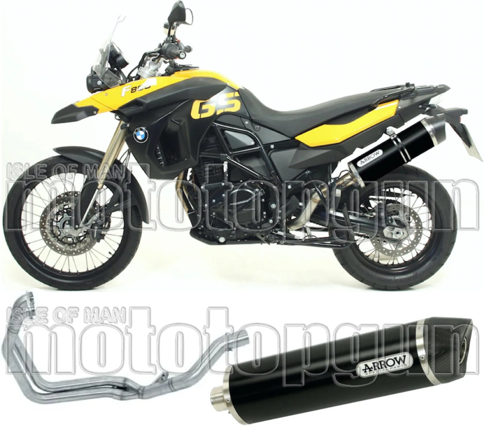 Système D'Échappement Complet Sans Catalyseur Et Homologué Au Niveau Sonore Maxi Race-Tech Aluminium Noir Carbon - Arrow Special Parts Compatible Avec Bmw F 800 Gs (2008-2016)